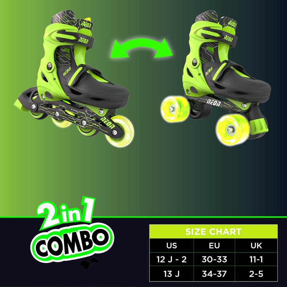 Neon Role 2 in 1 Combo Skates marime 34-37 green