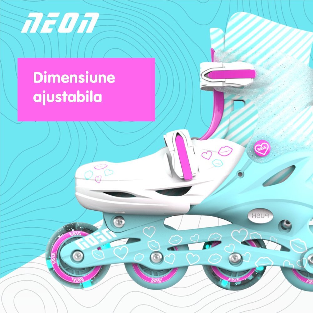 Neon Role Inline Skates marime 34-37 Teal Pink