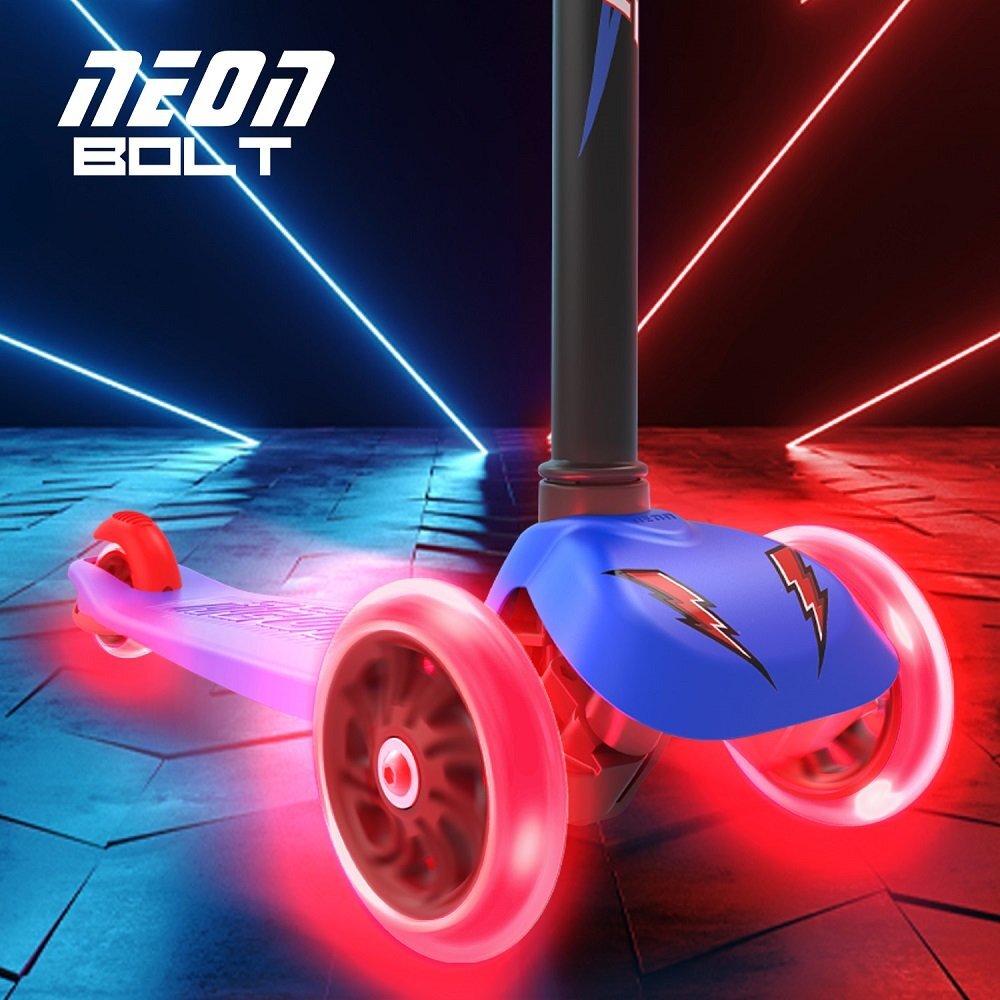 Neon Trotineta cu 3 roti Bolt blue roti Led greutate admisa 25 kg