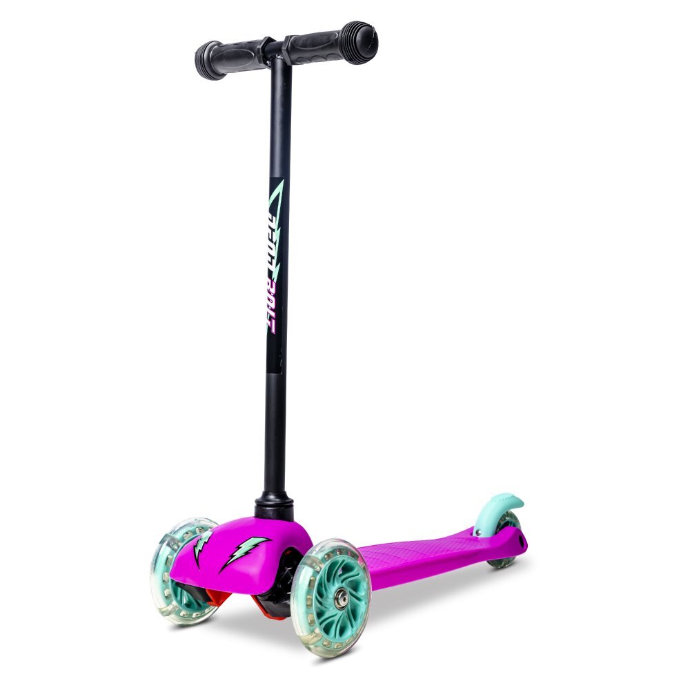 Neon Trotineta cu 3 roti Bolt pink roti Led greutate admisa 25 kg