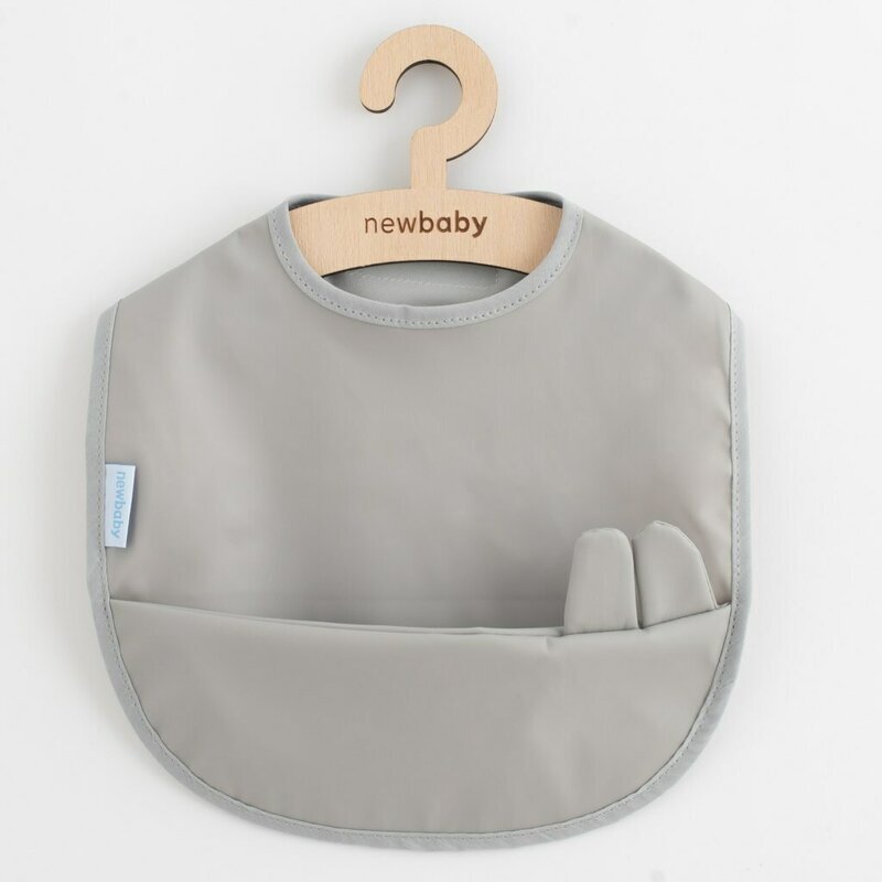 New Baby Baveta lavabila Grey 35x45 cm