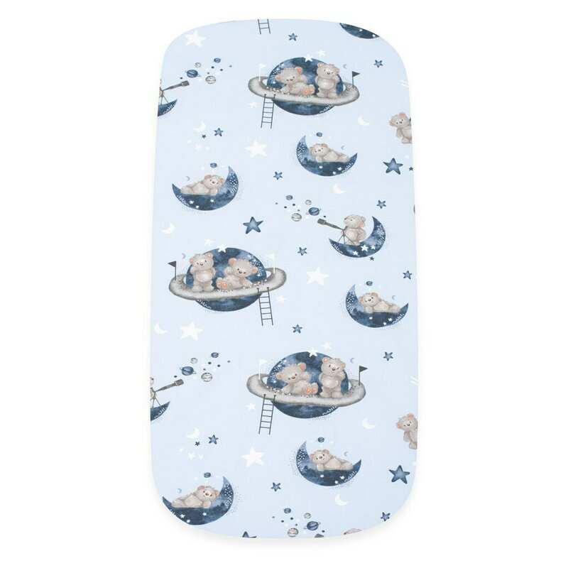 New Baby Cearceaf cu elastic pentru landou Teddy bear in space din bumbac certificat Oeko-Tex 100 35 x 75 cm 0 luni+