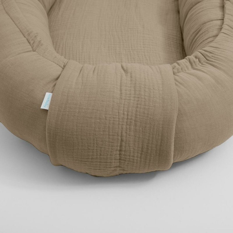 New Baby Cosulet bebelus Baby Nest 80 x 50 cm din muselina beige