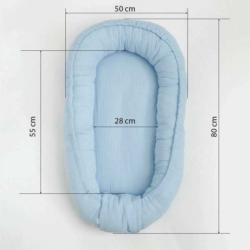 New Baby Cosulet bebelus Baby Nest 80 x 50 cm din muselina beige