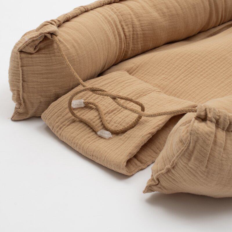 New Baby Cosulet bebelus Baby Nest 80 x 50 cm din muselina coffe