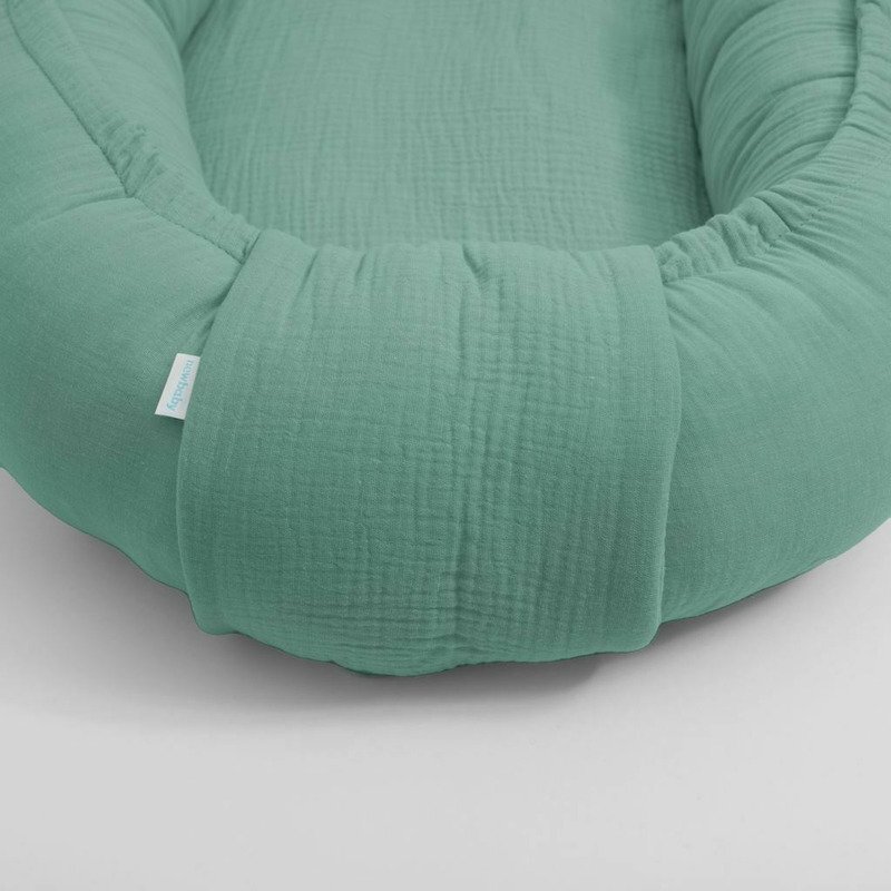 New Baby Cosulet bebelus Baby Nest 80 x 50 cm din muselina green