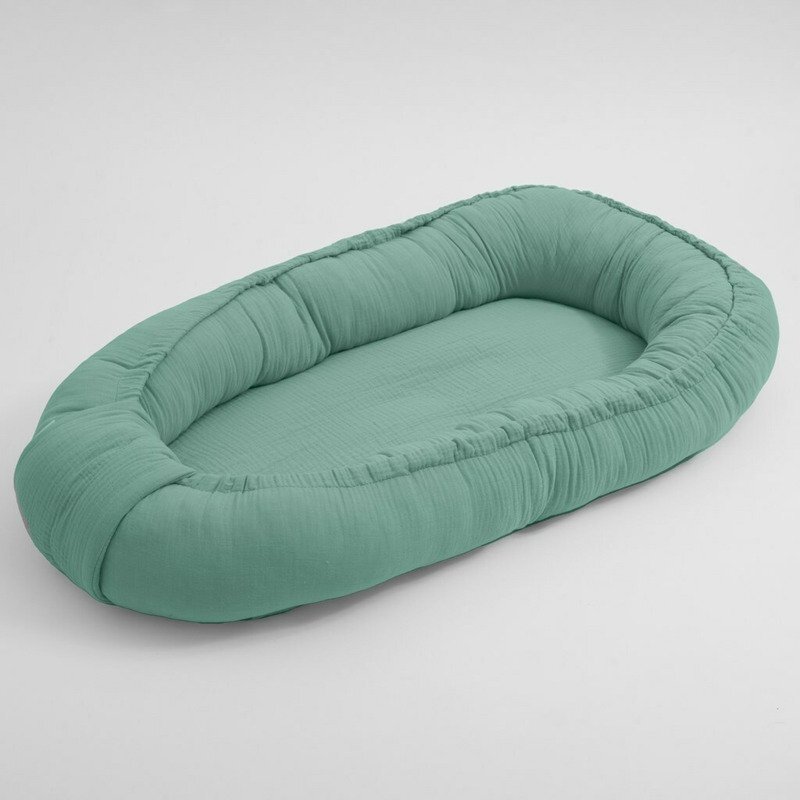New Baby Cosulet bebelus Baby Nest 80 x 50 cm din muselina green