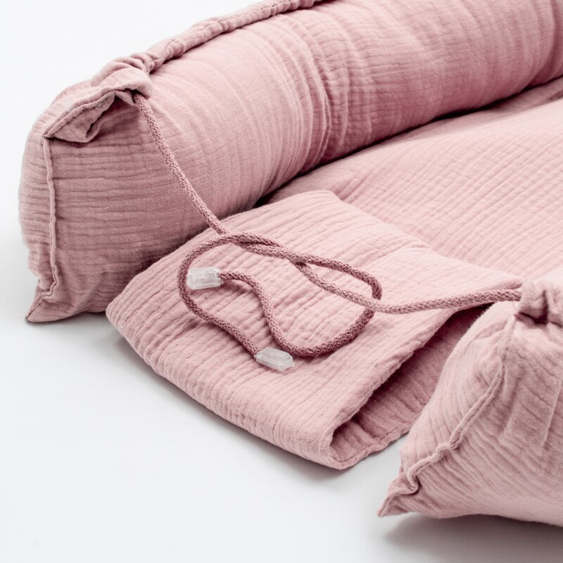 New Baby Cosulet bebelus Baby Nest 80 x 50 cm din muselina pink