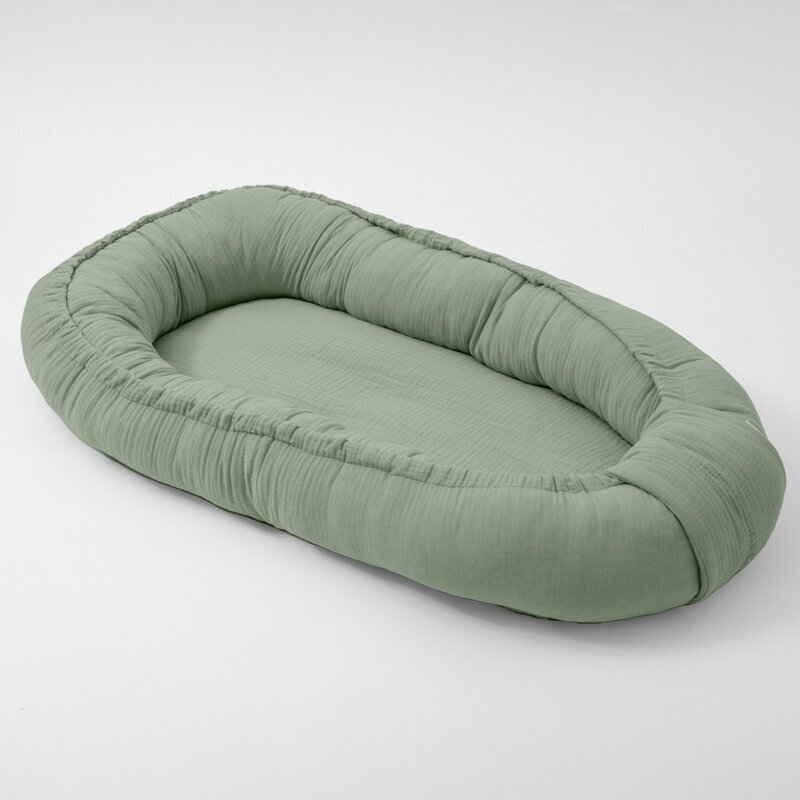 New Baby Cosulet bebelus Baby Nest 80 x 50 cm din muselina salvia