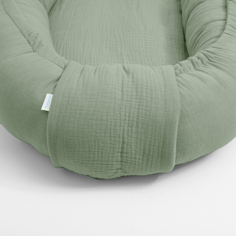 New Baby Cosulet bebelus Baby Nest 80 x 50 cm din muselina salvia