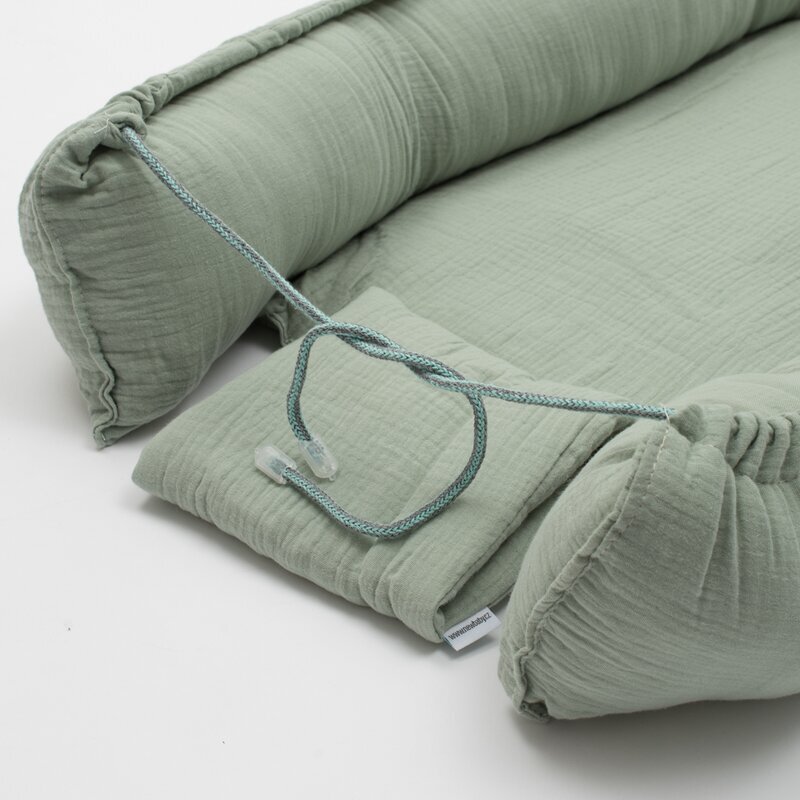 New Baby Cosulet bebelus Baby Nest 80 x 50 cm din muselina salvia