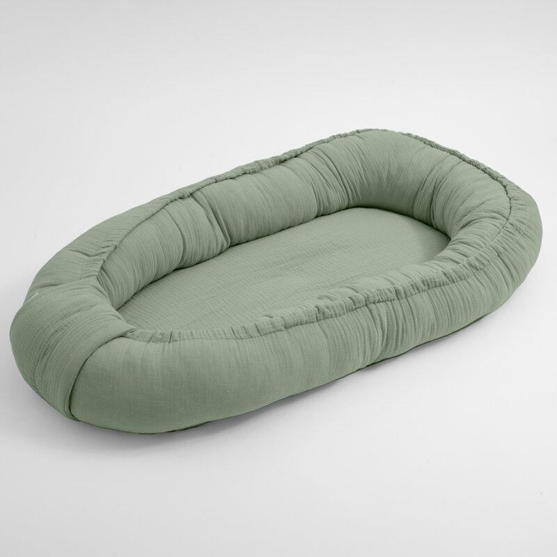 New Baby Cosulet bebelus Baby Nest 80 x 50 cm din muselina salvia