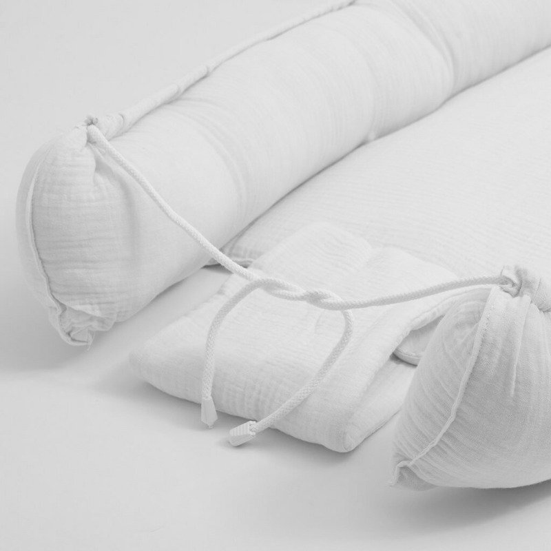 New Baby Cosulet bebelus Baby Nest 80 x 50 cm din muselina white