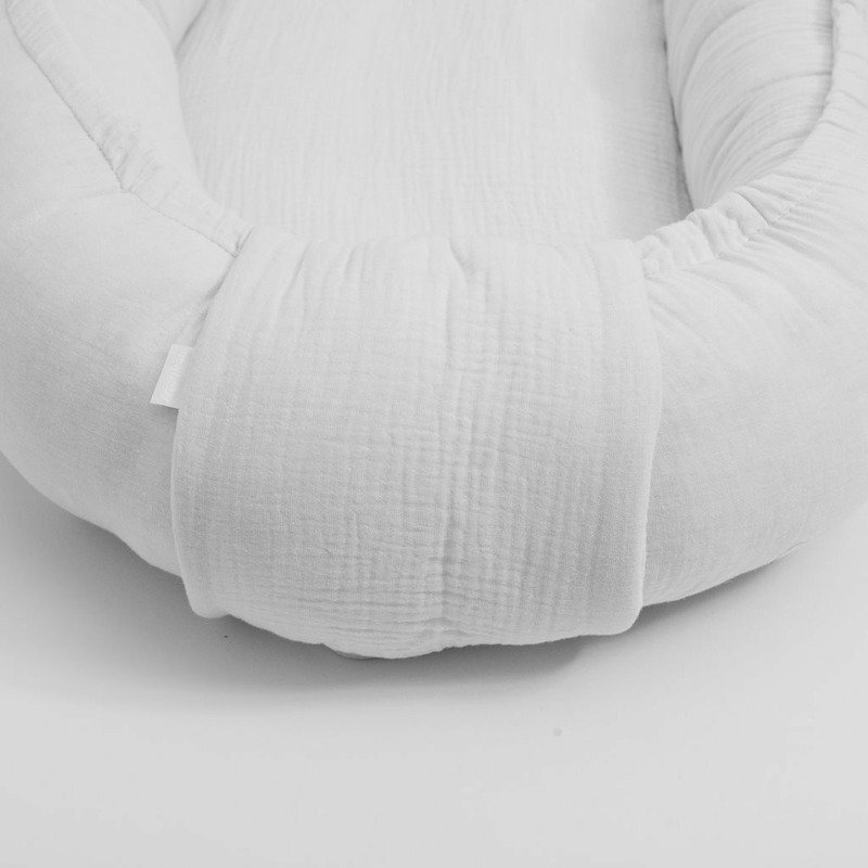 New Baby Cosulet bebelus Baby Nest 80 x 50 cm din muselina white