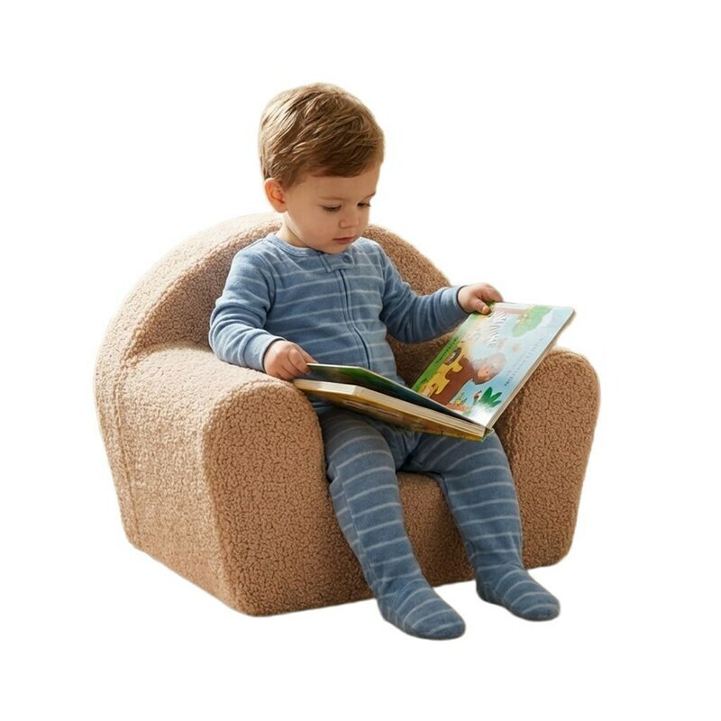 New Baby Fotoliu din burete 42x53 cm cu husa detasabila Teddy beige