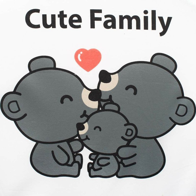New Baby Fotoliu din burete din tesatura minky Cute Family Gray