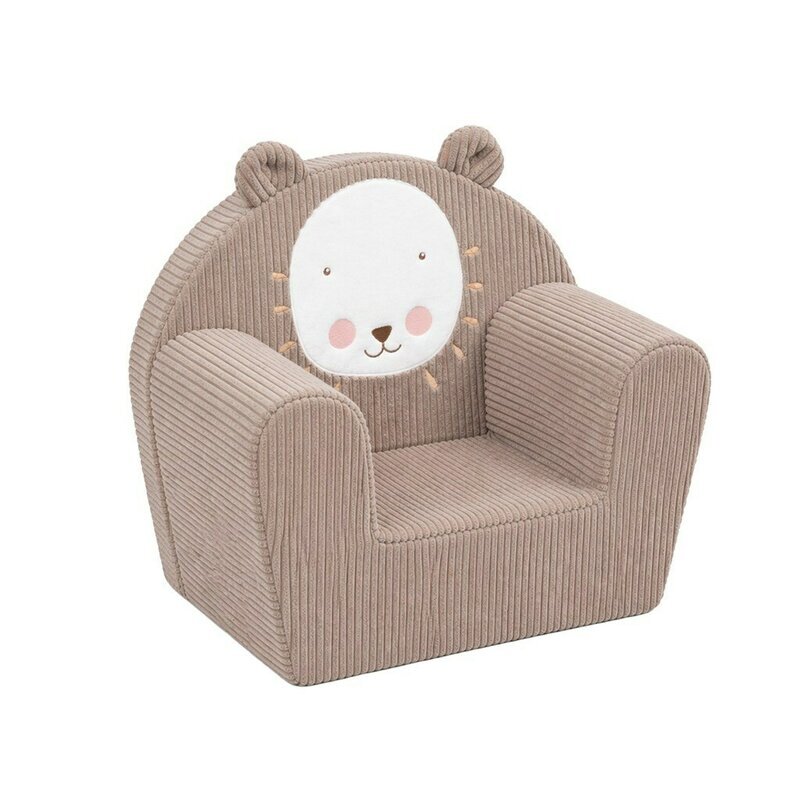 New Baby Fotoliu din burete pentru copii Leu tesatura de catifea reiata cu husa detasabila materiale certificate Oeko Tex Standard 100