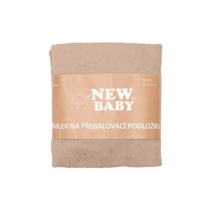 New Baby Husa pentru saltea de infasat 50x70 cm cu banda elastica bumbac terry beige