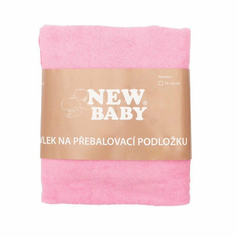 New Baby Husa universala pentru saltea de infasat din bumbac terry 50x70 cm pink