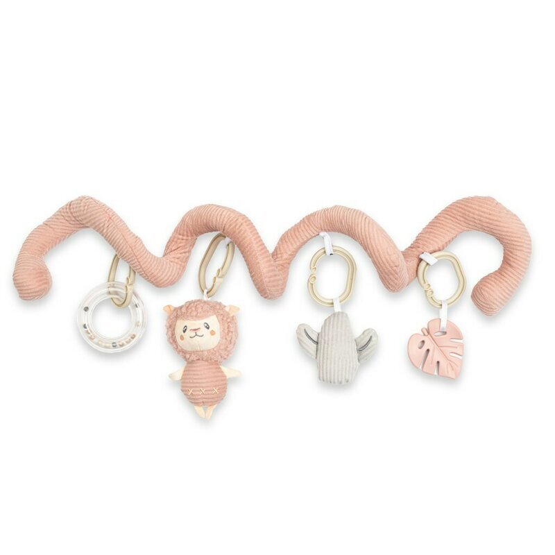 New Baby Jucarie interactiva spirala Lama pentru patut sau carucior fara BPA 0 luni+ multicolor