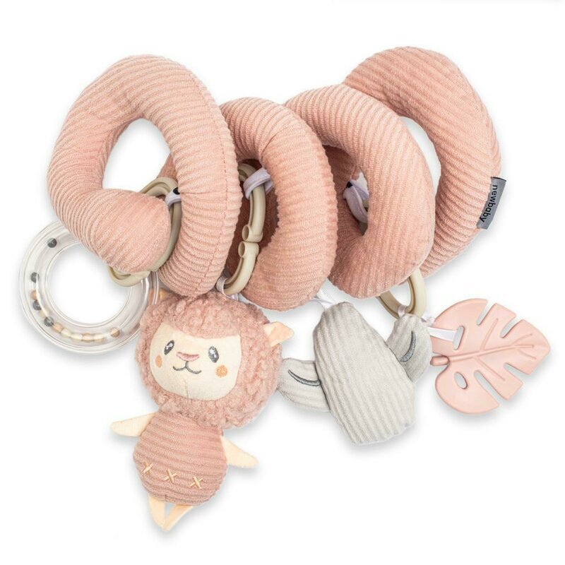 New Baby Jucarie interactiva spirala Lama pentru patut sau carucior fara BPA 0 luni+ multicolor