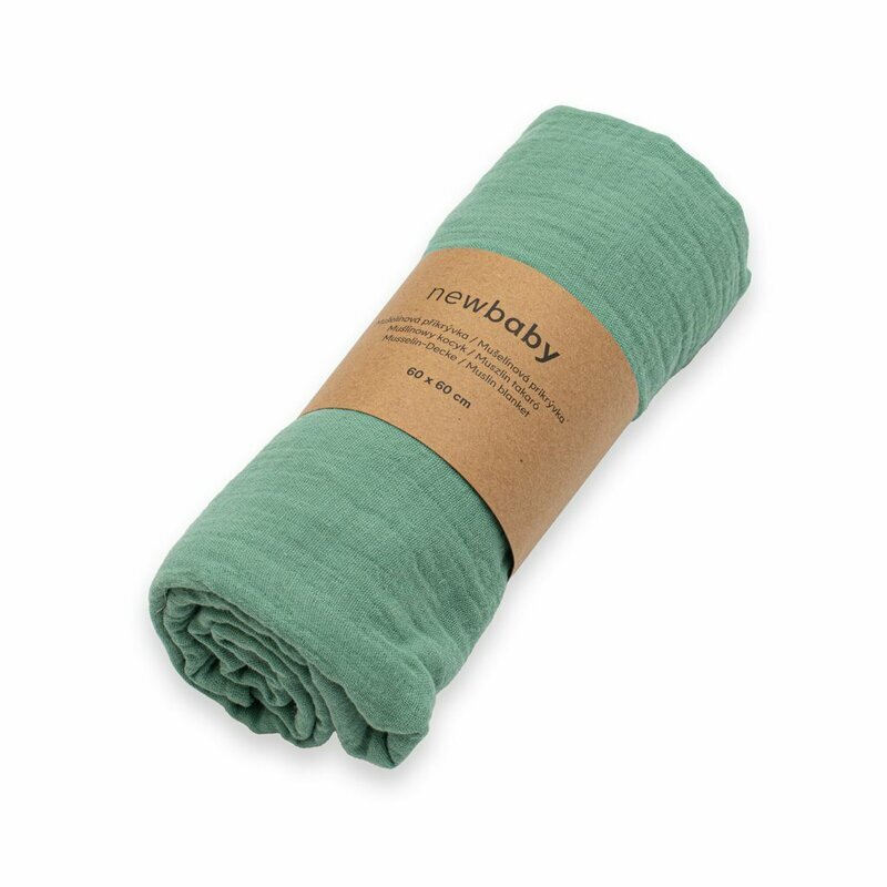New Baby Paturica moale bebe cu multiple intrebuintari 60x60 cm din bumbac Green
