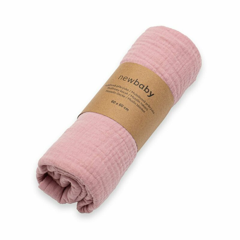 New Baby Paturica moale bebe cu multiple intrebuintari 60x60 cm din bumbac pink