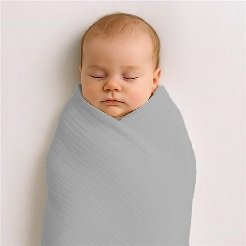 New Baby Paturica pentru bebelusi Grey din muselina bumbac 70x100 cm
