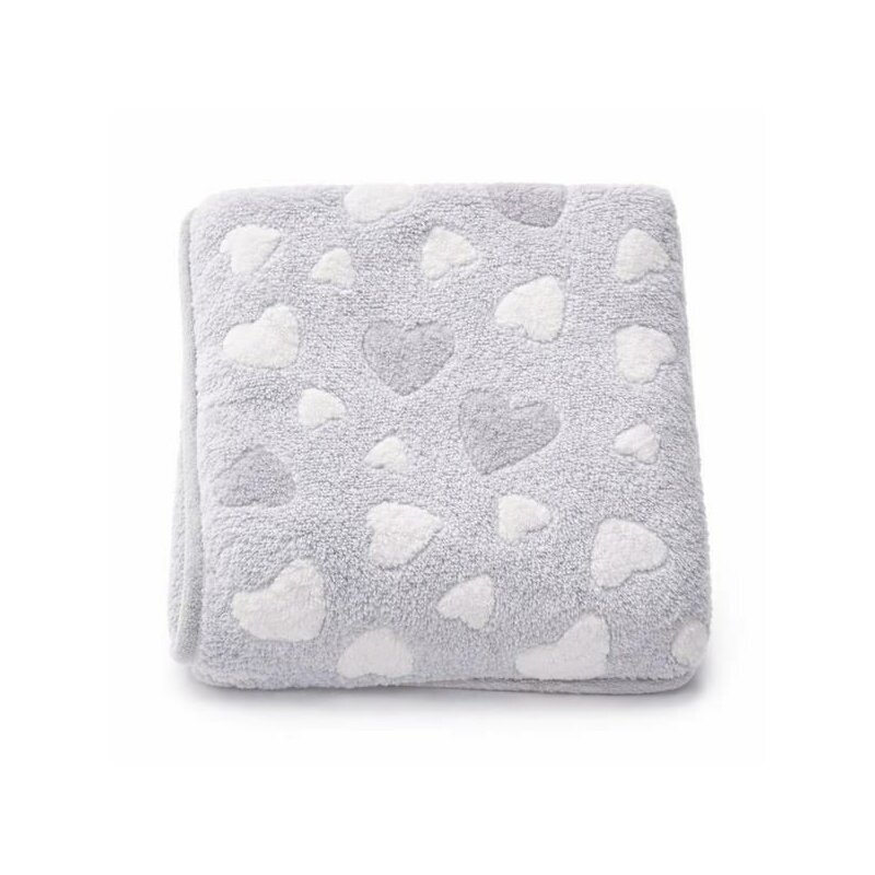 New Baby Paturica pufoasa pentru bebelusi 80x90 cm Grey Heart