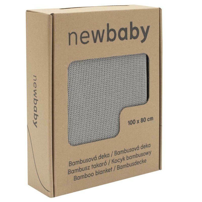 New Baby Paturica tricotata din bambus 80x100 cm grey