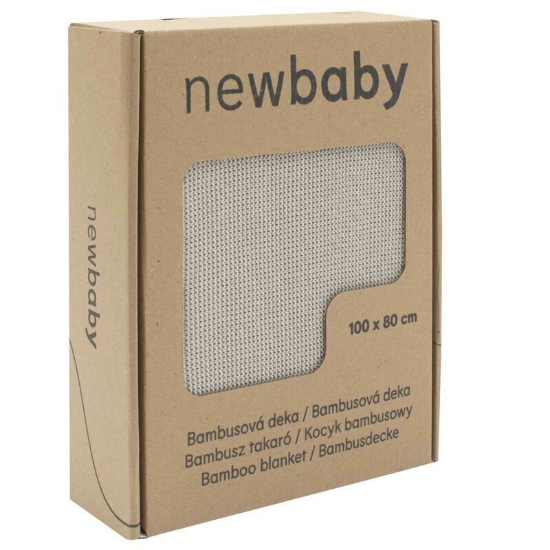 New Baby Paturica tricotata din bambus 80x100 cm light grey