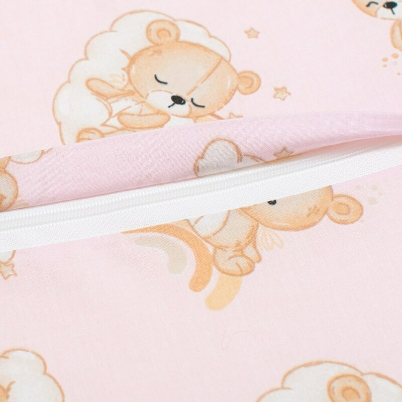 New Baby Pernuta inaltator Bear Pink din spuma poliuretanica husa detasabila din bumbac grosime 8 cm