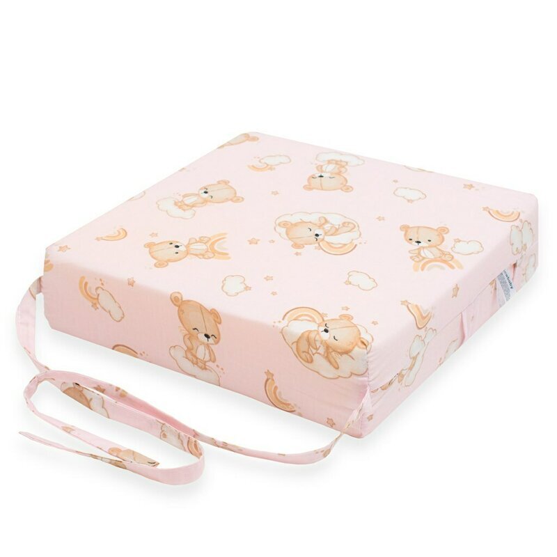 New Baby Pernuta inaltator Bear Pink din spuma poliuretanica husa detasabila din bumbac grosime 8 cm