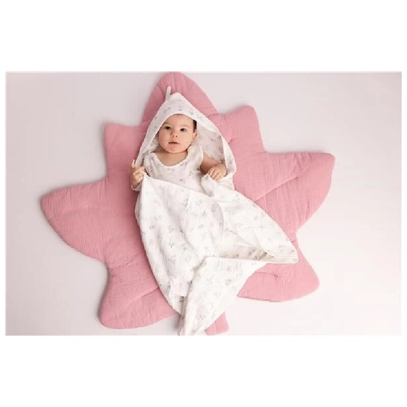 New Baby Prosop cu gluga Zoe din muselina 90x90 cm 0 luni+ multicolor