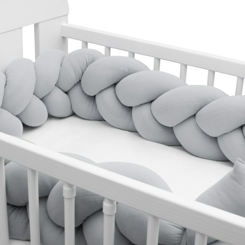 New Baby Protectie laterala pentru patut tip bumper 225 cm grey
