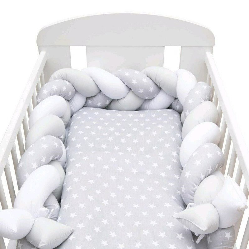 New Baby Protectie laterala pentru patut tip bumper 225 cm Stars greywhite