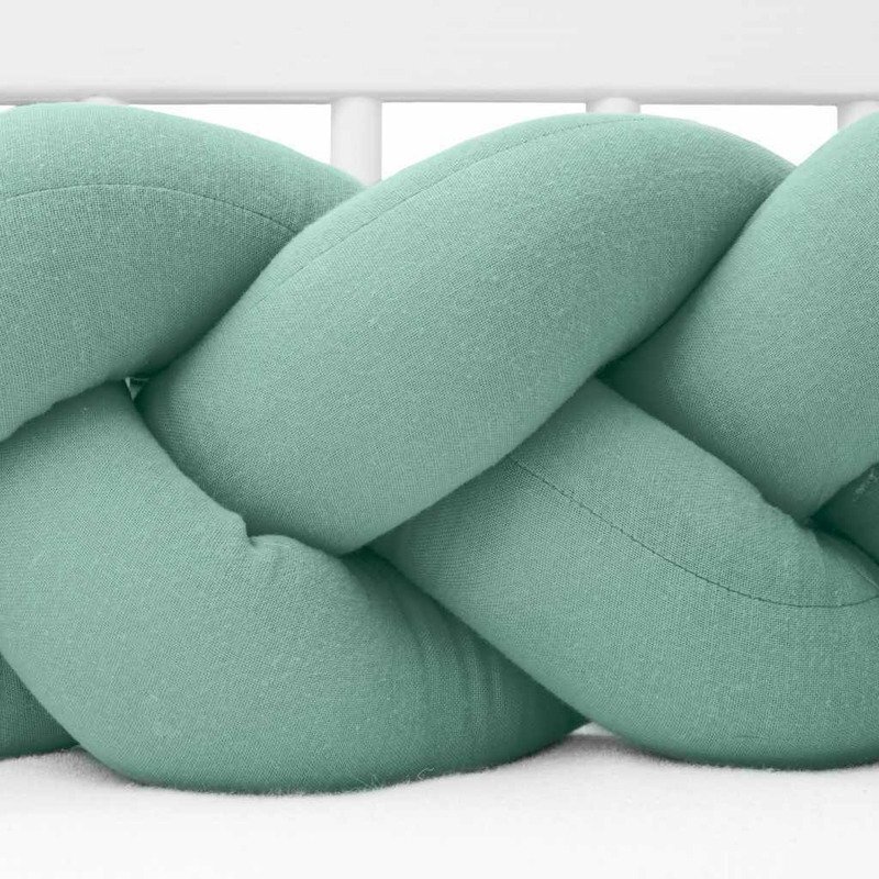 New Baby Protectie laterala pentru patut tip bumper impletit 210 cm Green