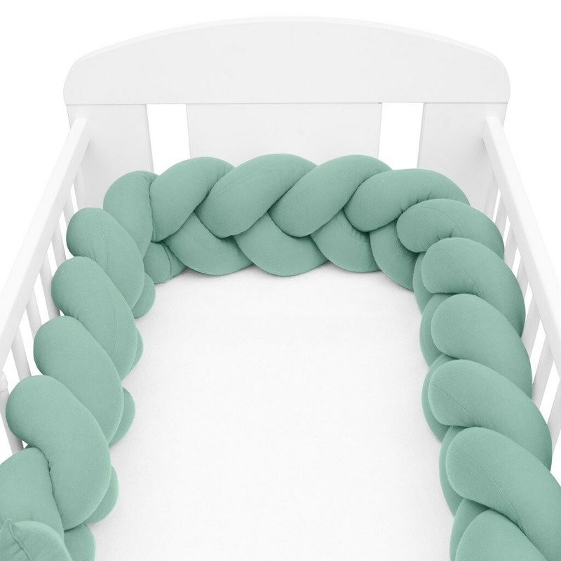 New Baby Protectie laterala pentru patut tip bumper impletit 210 cm Green