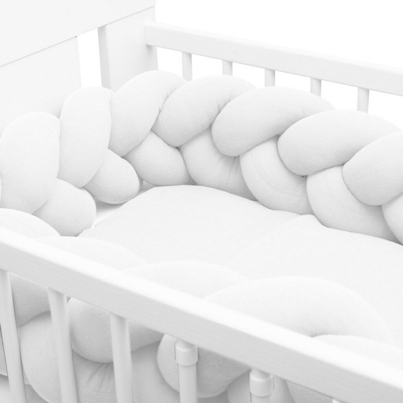 New Baby Protectie laterala pentru patut tip bumper impletit 210 cm White