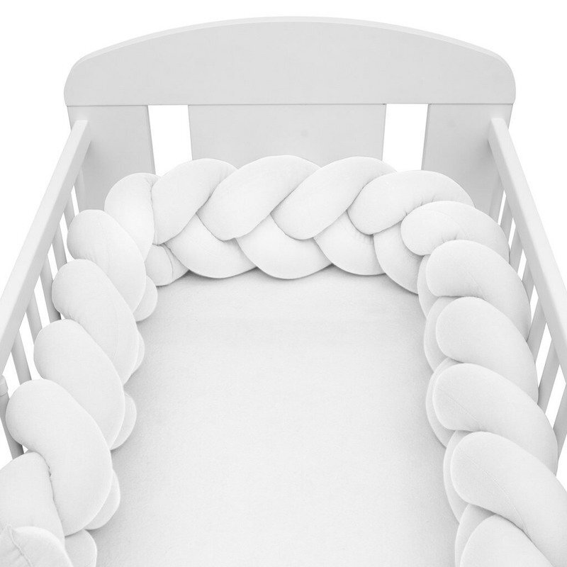 New Baby Protectie laterala pentru patut tip bumper impletit 210 cm White
