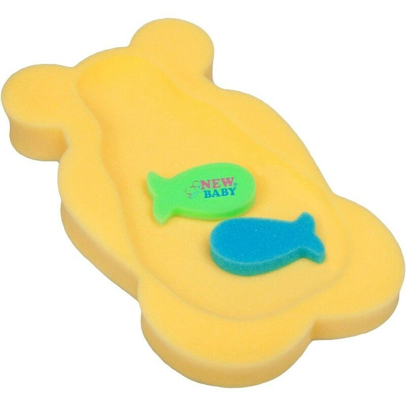 New Baby Reductor din burete pentru baie lungime 58 cm Maxi Bear Yellow