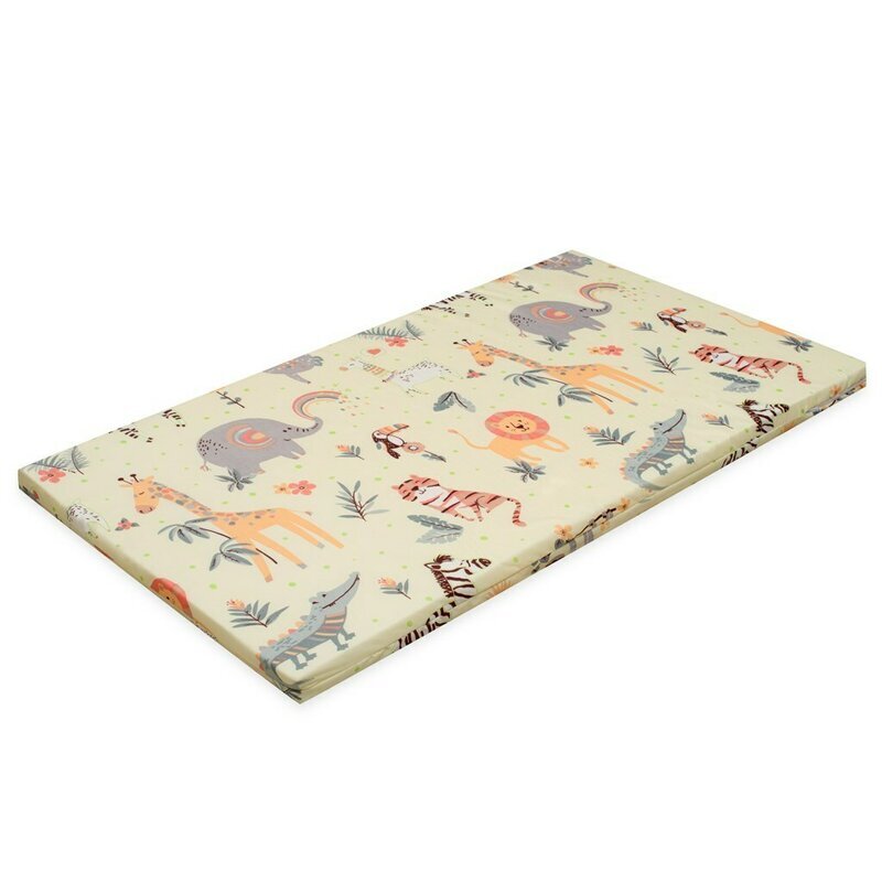New Baby Saltea patut bebe Zoo din spuma cu husa detasabila 120x60x5 cm multicolor