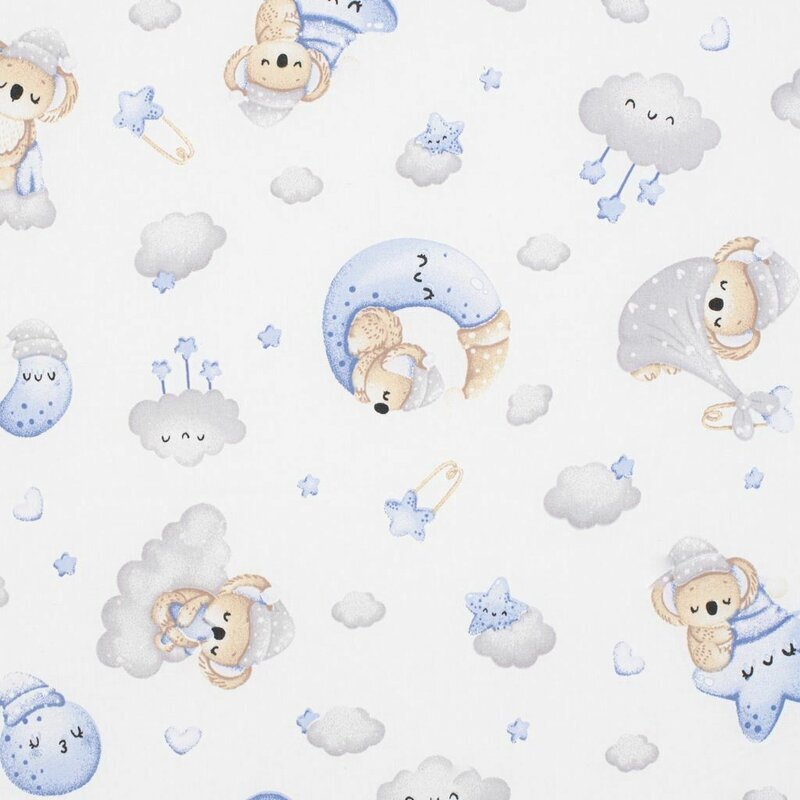 New Baby Saltea patut din spuma cu husa detasabila 120x60x6 cm blue Koala