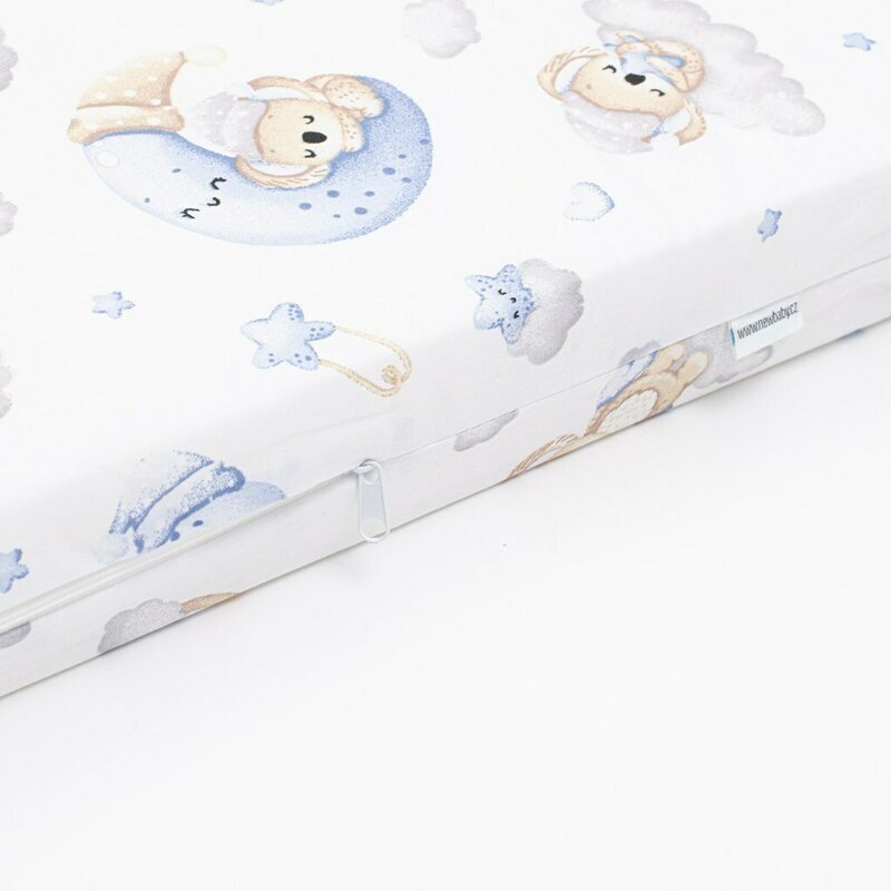 New Baby Saltea patut din spuma cu husa detasabila 120x60x6 cm blue Koala