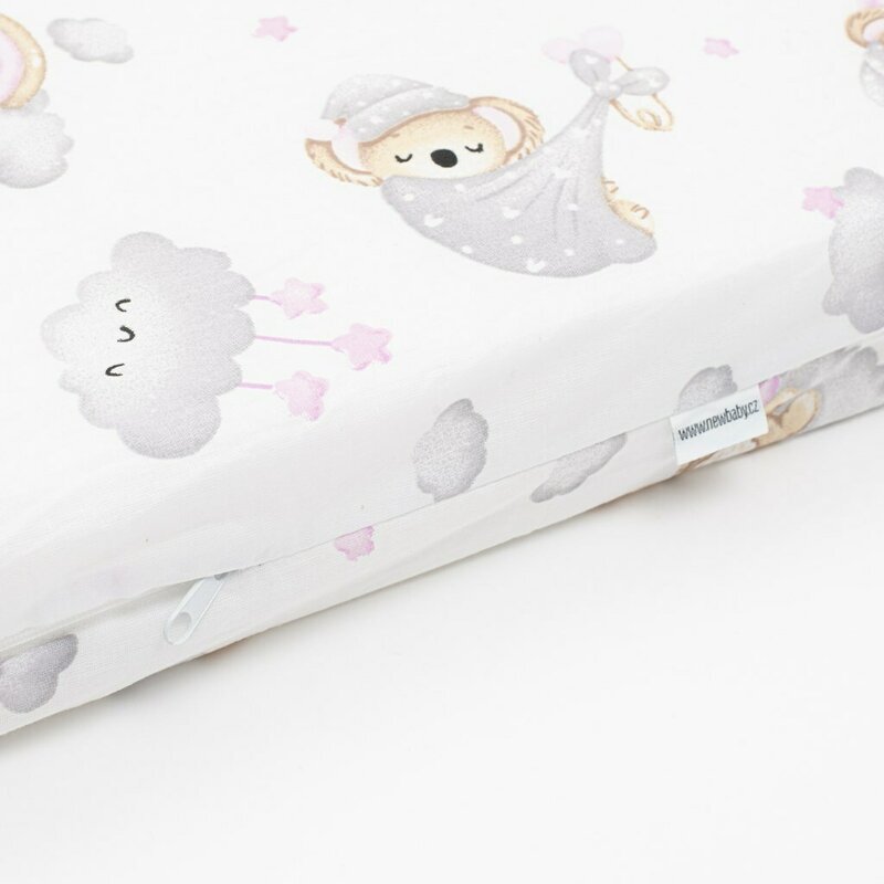 New Baby Saltea patut din spuma cu husa detasabila 120x60x6 cm pink Koala