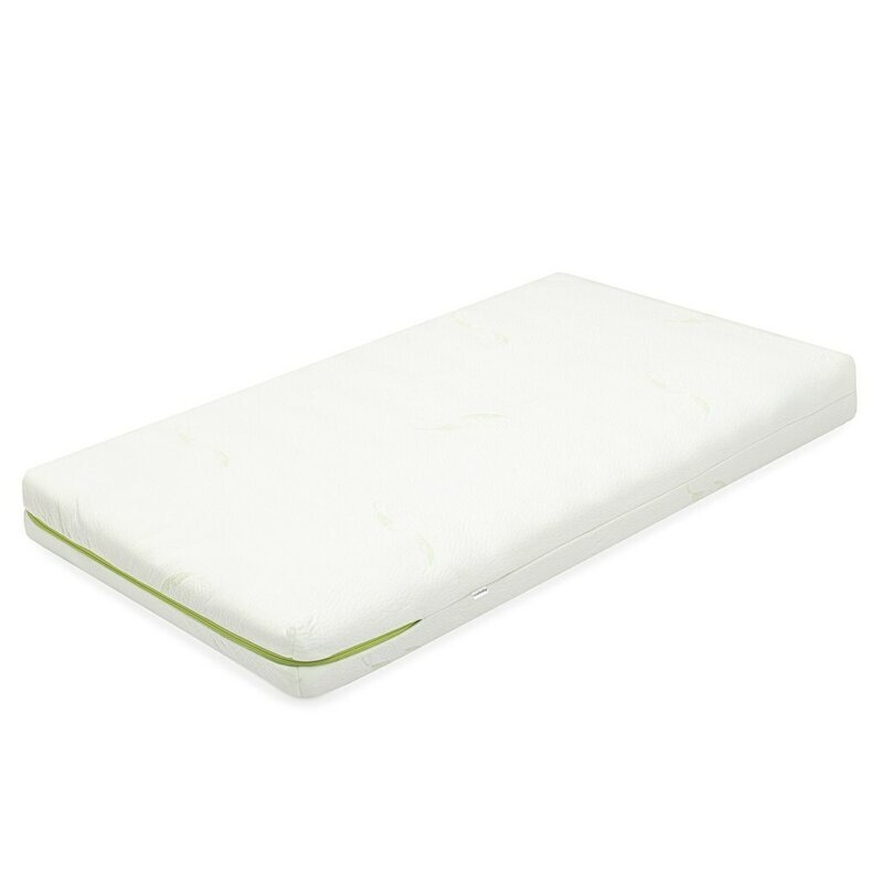 New Baby Saltea pentru patut Classy 120x60x11 cm hrisca-spuma-cocos cu husa detasabila Alb