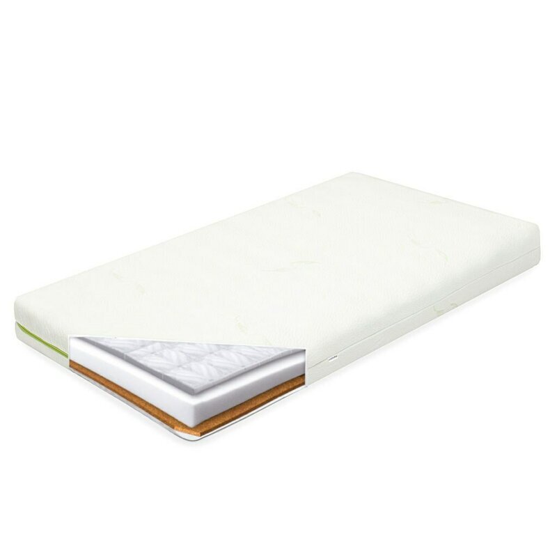 New Baby Saltea pentru patut Classy 120x60x11 cm hrisca-spuma-cocos cu husa detasabila Alb