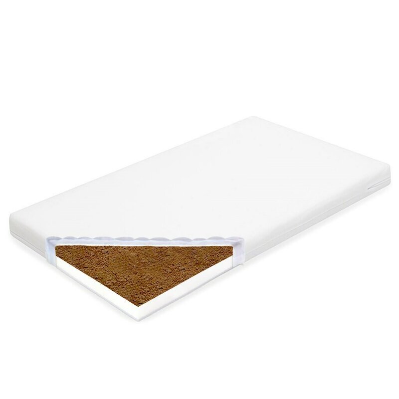 New Baby Saltea pentru patut Standard 120x60x7 cm spuma-cocos cu husa detasabila Alb