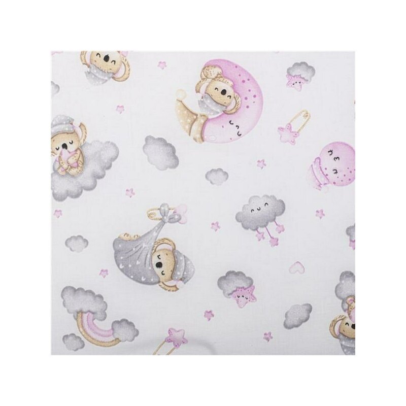 New Baby Salteluta pliabila standard pentru patut din spuma 120x60x5 cm Koala Pink