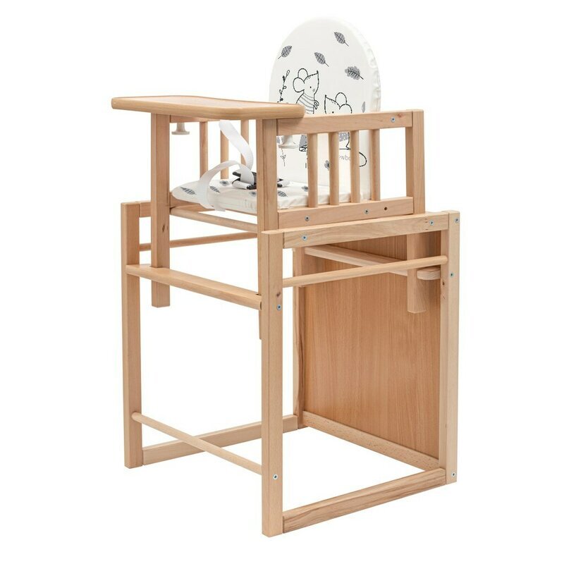 New Baby Scaun de masa 2 in 1 din lemn Jerry transformabil in masuta si scaun inaltime 93 cm